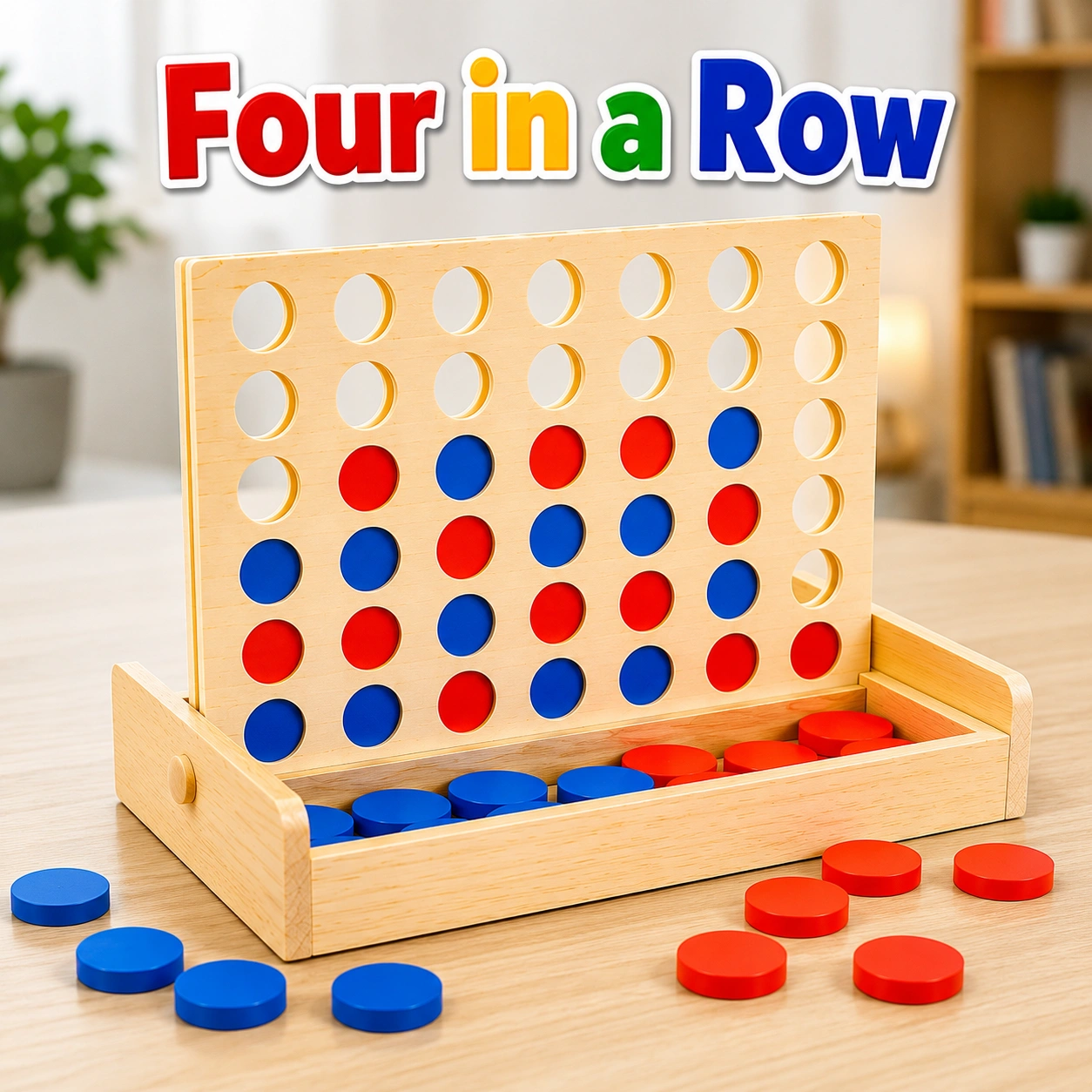 Four in a Row1 Wooden Four in a Row Game - Image 1
