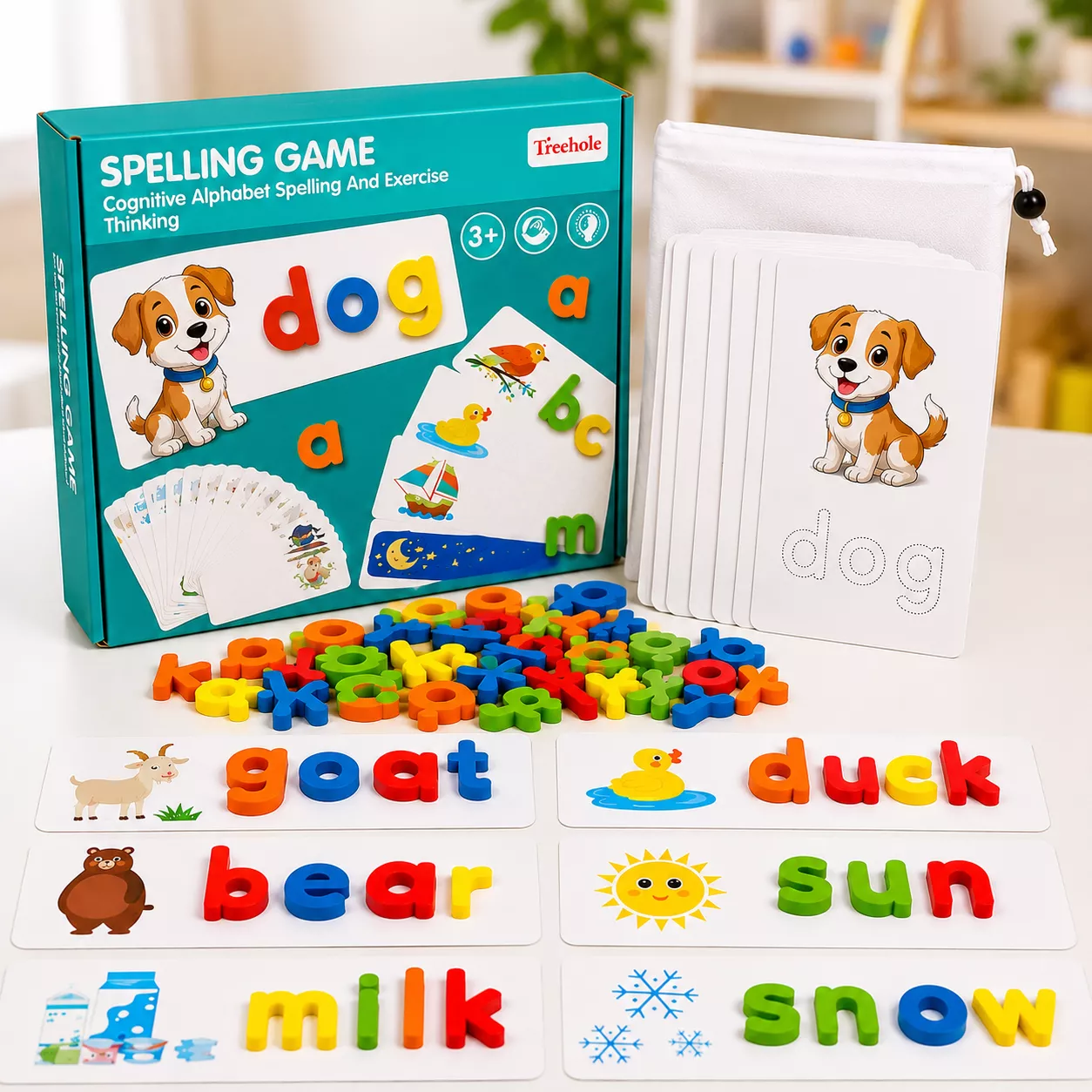 Spelling Game 1 Word Spelling Game with Alphabet Cards - Image 1